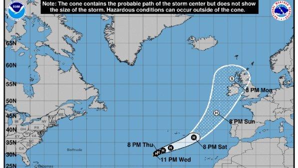 Ophelia, tempesta tropicale diventa uragano di categoria 1