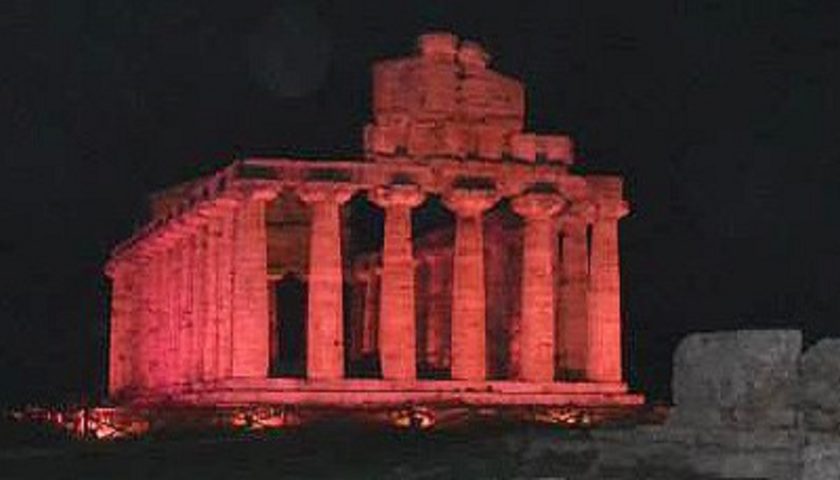 Il tempio di Cerere si tinge di rosa fino al 30 ottobre