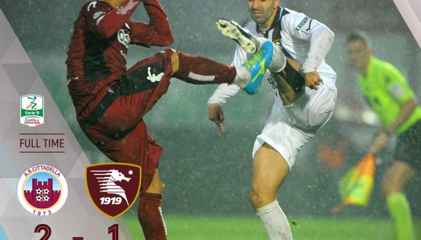 Si ferma a 12 la striscia della Salernitana, contro il Cittadella arriva la seconda sconfitta stagionale