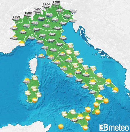Meteo weekend: addio bel tempo, arrivano piogge e neve