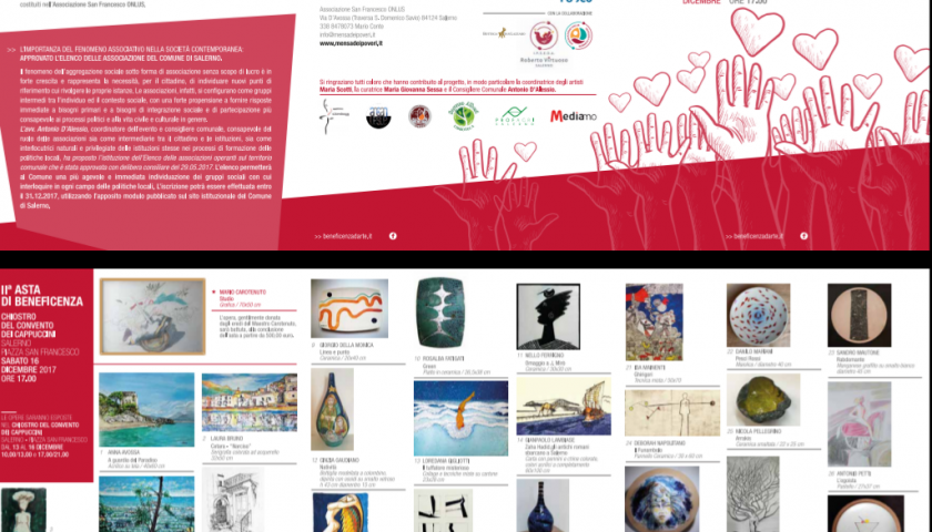 “Beneficenza ad Arte” in favore della Mensa dei Poveri di Salerno