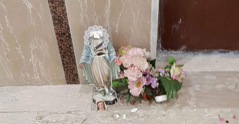 Sconcerto a Torrione, statua della Madonna nel mirino dei vandali