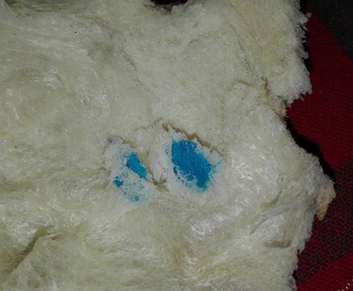 Pane macchiato di blu, la foto su Facebook diventa virale