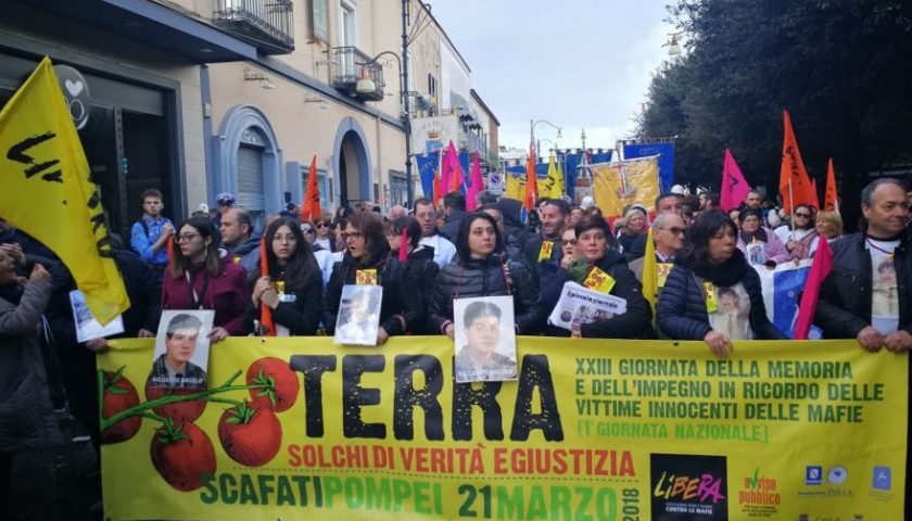 Scafati e Pompei unite, migliaia in marcia per le vittime innocenti delle mafie