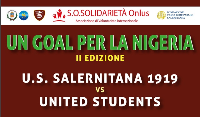 Un goal per la Nigeria, lunedì 21 maggio ore 19 allo Stadio Arechi di Salerno