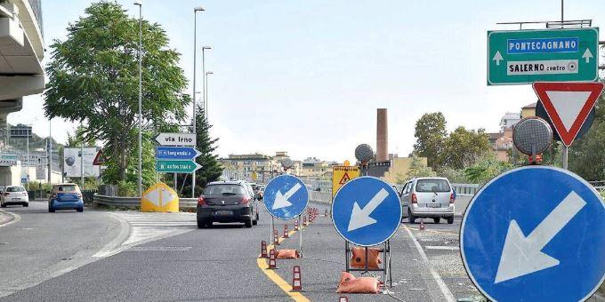 Lavori Tangenziale di Salerno, chiusura da domani a venerdì  rampa dello svincolo ospedale verso Nord