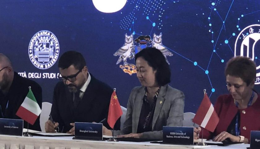 Sottoscritto accordo di collaborazione e scambio tra l’Università degli Studi di Salerno e la Shanghai University