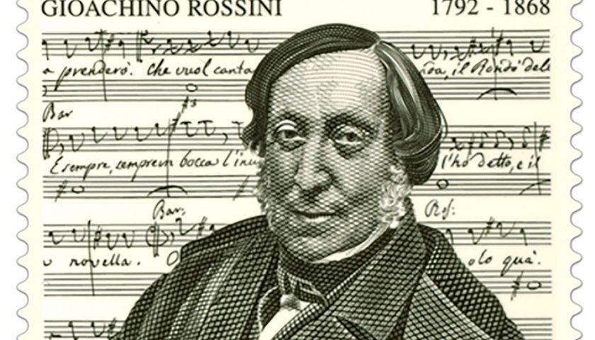 Un francobollo dedicato a Gioachino Rossini nel 150° anniversario della scomparsa