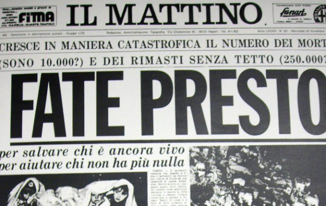 23 novembre: a 38 anni dal sisma la ricostruzione resta incompleta. E la paura pure