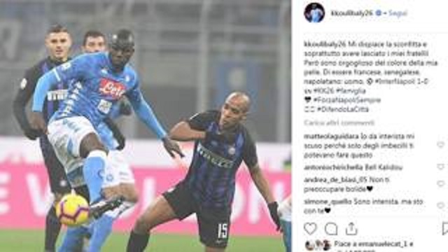 Napoli, Koulibaly e i cori razzisti: “Orgoglioso del colore della mia pelle”