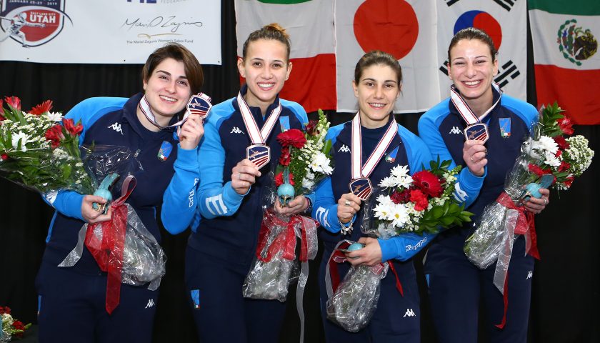 COPPA DEL MONDO SCIABOLA FEMMINILE TERZO POSTO PER L’ITALIA DELLA SALERNITANA ROSSELLA GREGORIO NELLA GARA A SQUADRE DI SALT LAKE CITY