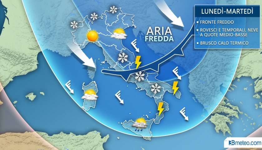 Meteo: weekend variabile, poi offensiva invernale con brusco calo termico e neve a quote medio-basse