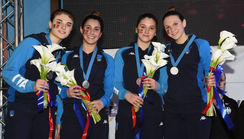 Campionati Europei Cadetti e Giovani Foggia 2019: la scherma napoletana è d’argento con la squadra di sciabola femminile under 20