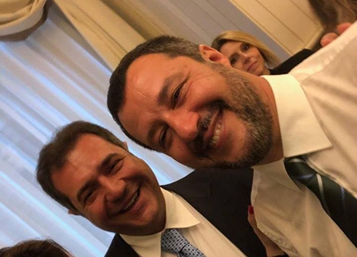 Anche l’ex sindaco di Pontecagnano Ernesto Sica al compleanno del leader della Lega Matteo Salvini