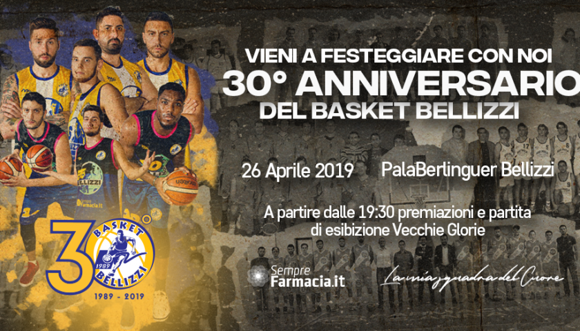 Buon compleanno Basket Bellizzi! Il club gialloblu festeggia 30 anni