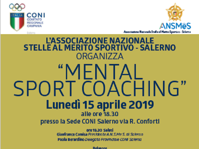 “Mental Sport Coaching”, convegno presso il CONI Point Salerno