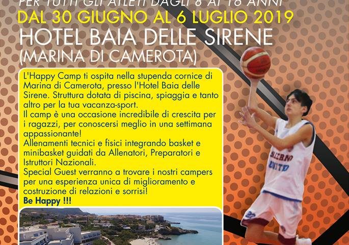 Dal 30 giugno al 6 luglio a Marina di Camerota la 1^ edizione dell’Happy Camp