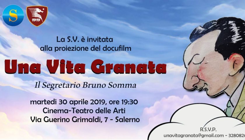 Martedì 30 al Teatro delle Arti la proiezione del docufilm “Una vita granata”