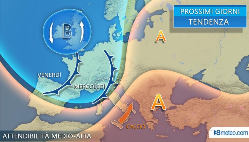 Meteo: Italia divisa a metà tra temporali e primi caldi dal Nord Africa