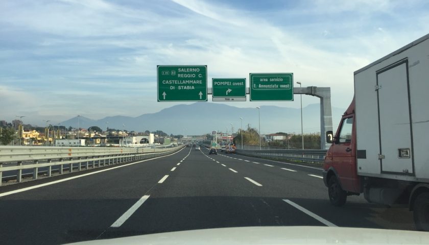 Autostrada A3: dal 2 al 13 maggio chiuso lo svincolo esterno di Castellammare di Stabia