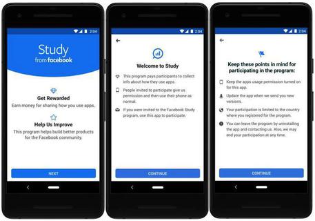Facebook paga gli utenti per condivisione dati su uso app
