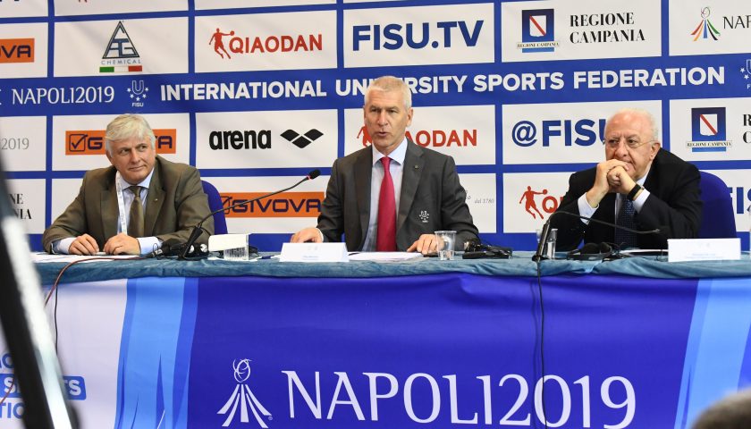 Presentata dalla FISU 30^ Summer Universiade Napoli 2019, De Luca: “Occasione di proiezione internazionale”