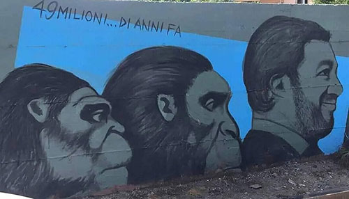 Baronissi, murales offensivo a Salvini: sindaco Valiante lo fa cancellare