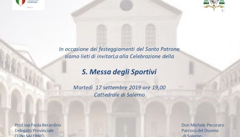 Questa sera al Duomo di Salerno c’è la Messa degli Sportivi