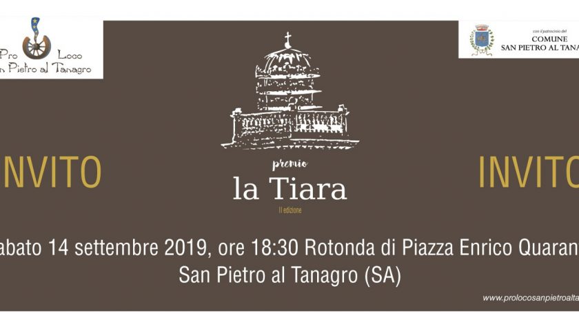 San Pietro al Tanagro: Domani la II edizione del premio “La Tiara”