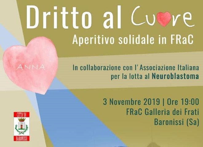 Baronissi: domenica c’è “Dritto al Cuore – Aperitivo solidale in FRaC”