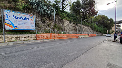 Messo in sicurezza il costone franato in via Demetrio Moscato a Salerno