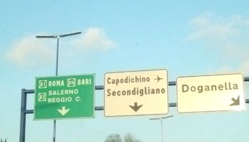 Ramo C (Diramazione Capodichino – allacciamento A3 Napoli-Pompei-Salerno) chiuso per due notti verso la A1 Milano – Napoli