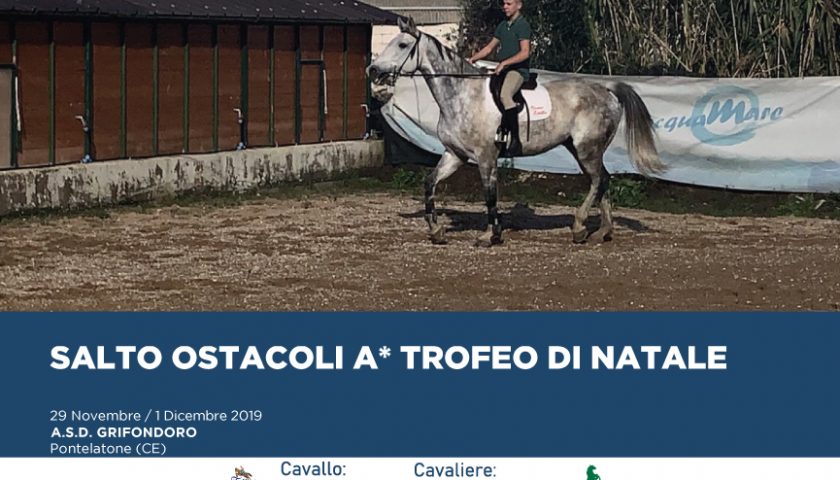 CONCORSO SALTO OSTACOLI A* TROFEO DI NATALE IN GARA ABENTEURER DELLA SCUDERIA IPPOTEAMDICERBO