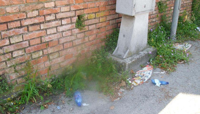 Salerno, cemento per tamponare le tane per topi in strada a Mariconda