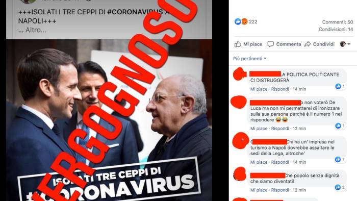 Post choc del commissario della Lega su De Luca, Macron e Conte: “Isolati tre ceppi di coronavirus”. Il Governatore:  “Vergognoso”. Indignazione anche in Francia