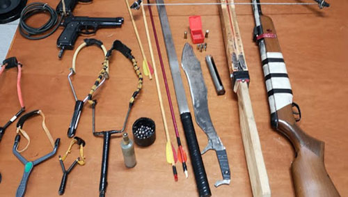 Fucili, balestre, katana e pistola in casa: nei guai un 51enne di Montecorvino Rovella