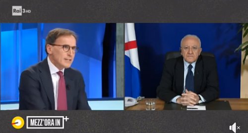 Coronavirus, De Luca in Tv su Rai 3: “Serve coesione nazionale