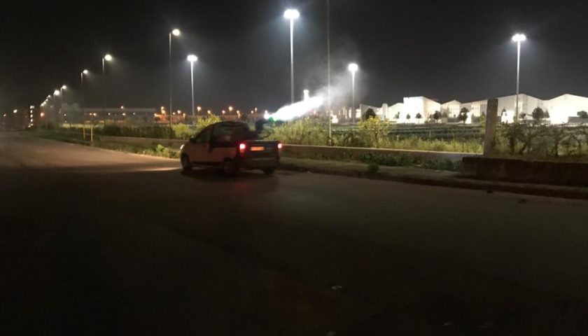 Foto e video delle operazioni di disinfezione delle strade nei quartieri collinari di Salerno