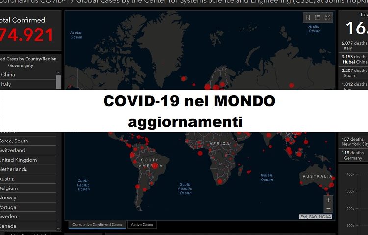 CORONAVIRUS NEL MONDO. OLTRE 154MILA LE VITTIME NEL MONDO
