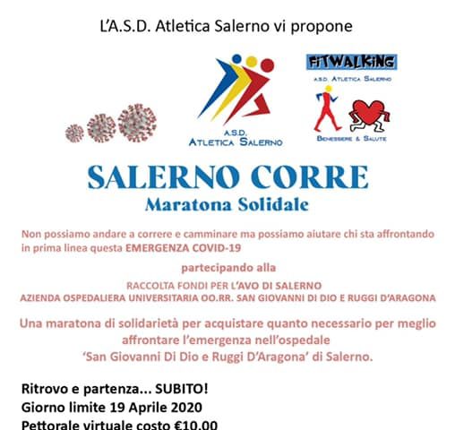 Un pettorale per la maratona di solidarietà, la nuova sfida della Salerno Corre