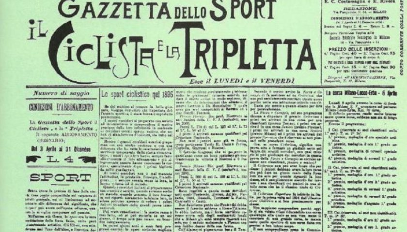 Accadde oggi: il 3 aprile del 1896 esce per la prima volta in edicola La Gazzetta dello Sport
