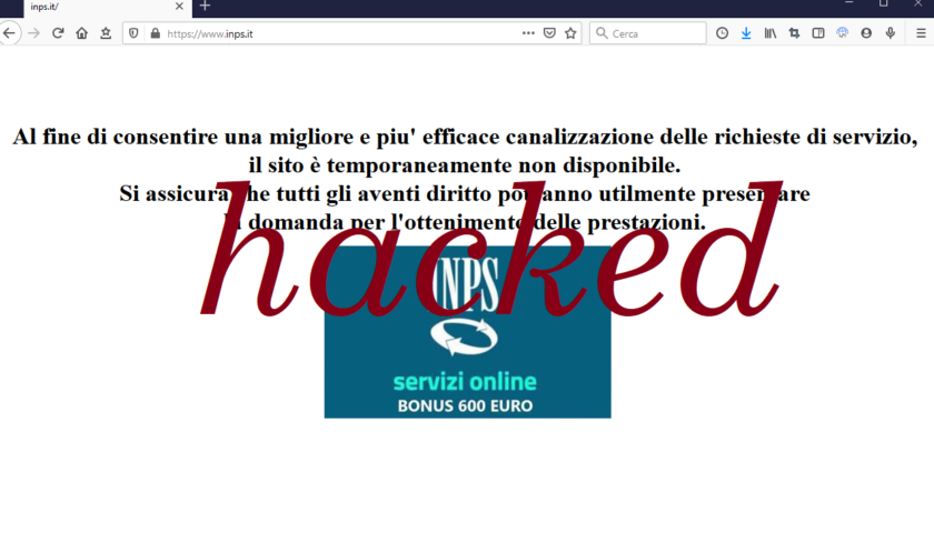 Attacco hacker al sito dell’INPS