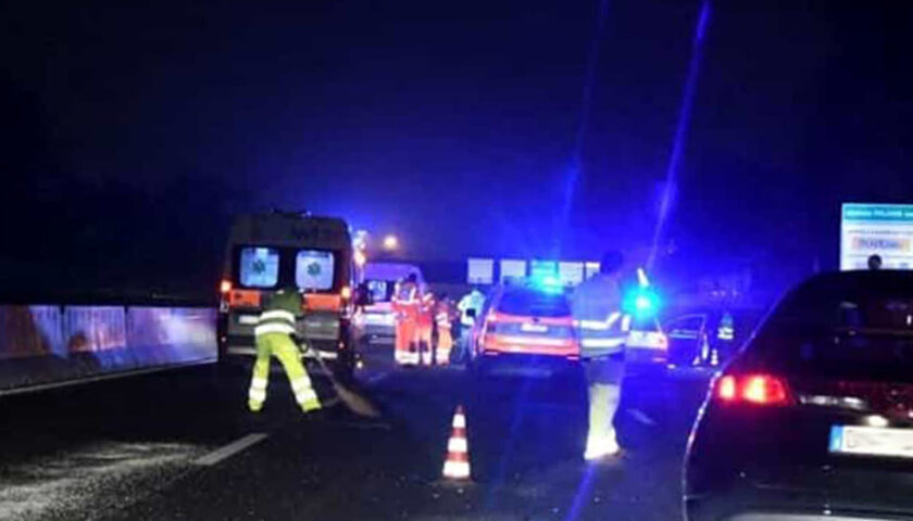 Incidente in autostrada a Castel San Giorgio, un morto e due feriti