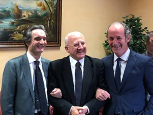 De Luca si conferma in vetta tra i Governatori d’Italia: oltre il 70% di preferenze