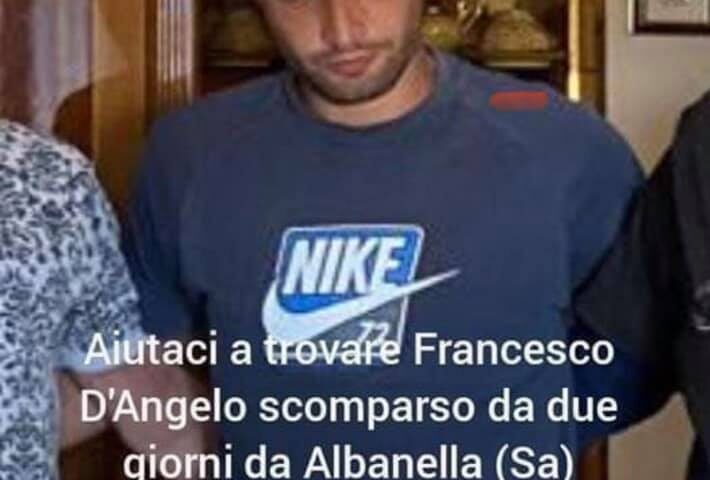 Fine dell’angoscia, ritrovato stamane il 27enne di Albanella scomparso venerdì