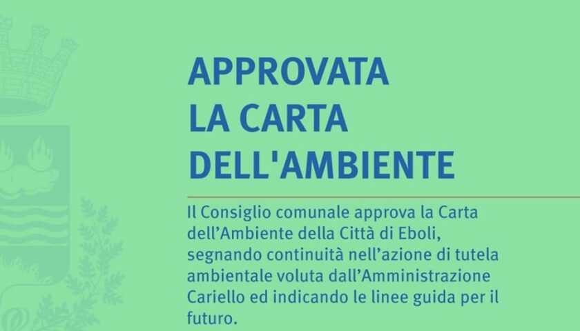 Il Consiglio comunale di Eboli approva la Carta dell’Ambiente: salvaguardia ambientale e salute dei cittadini