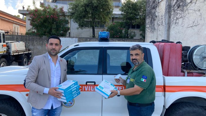 Mascherine donate per il gruppo Lucano della Protezione Civile di Castellabate