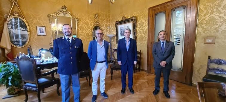 Il questore Ficarra e il vice Giuseppe Fedele in visita al sindaco di Cava de’ Tirreni