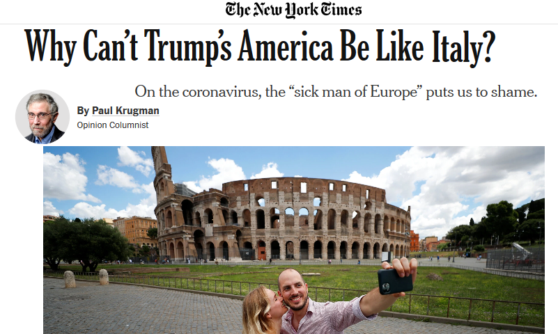 Per il NewYork Times, l’Italia è un modello da seguire per la lotta contro il Covid