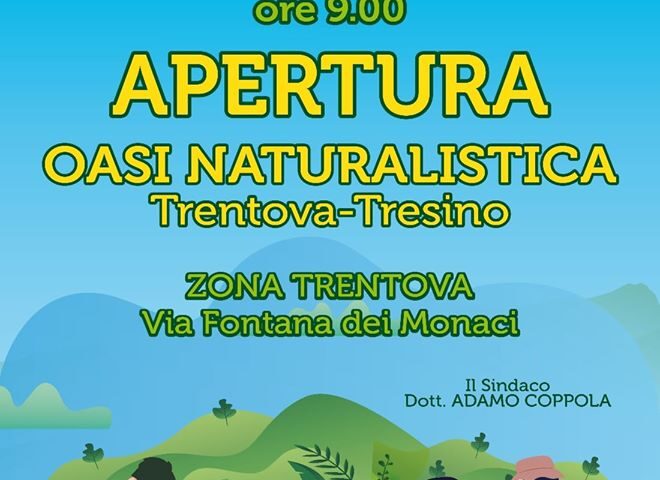 Agropoli – sabato 4 luglio apertura oasi naturalistica a Trentova – Tresino